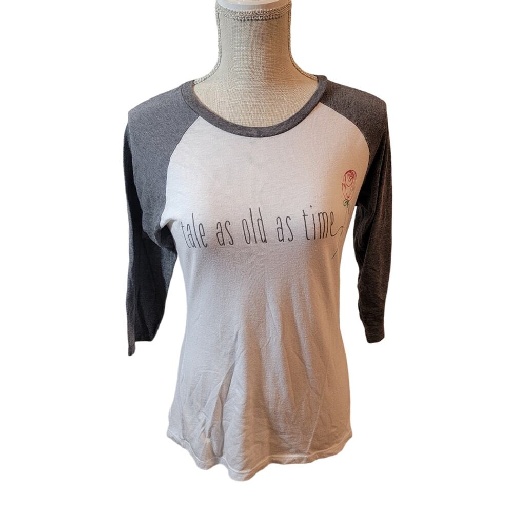 WDW Disney Parks Beauty and the Beast Tale as Old as Time Raglan Tee Size Small